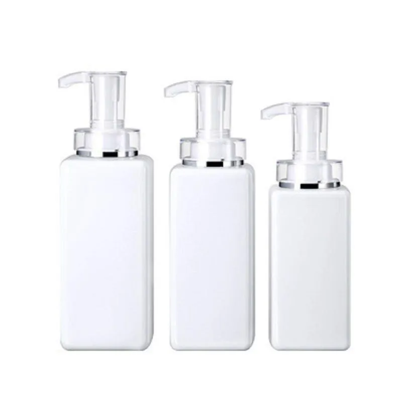 300ML 400ML 500ML transparent/white plastic empty bottle High-end shampoo square bottles shower gel lotion pump sub-bottle Bskel Jlkpb