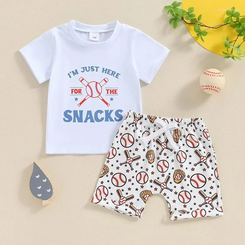 Kleidungssets 2pcs Kleinkind Junge Sommerkleidung Kurzarm Tops Baseball Star Print Shorts Set Baby Outfits