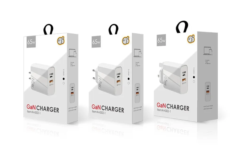 65W Quick PD Fast Ladelade den Ladegerät Ladegeräte Typ-C USB PD 33W+QC3.0 USB 32W Universal Power Adapter für mobile iPhone LG Samsung-Laptop mit Einzelhandelsbox