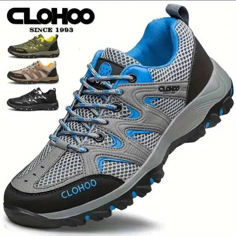 Clohoo męskie buty turystyczne oddychające swobodne sporne buty sportowe butów siatkowe trampki lekkie jogging na świeżym powietrzu 240509
