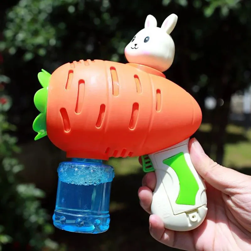 Bubble Gun Toy dla dzieci 12 dołków w pełni automatyczna bąbelowa maszyna królicza mydło bąbelkowe bąbelki broń zabawki weselne gry Childern prezent 240513