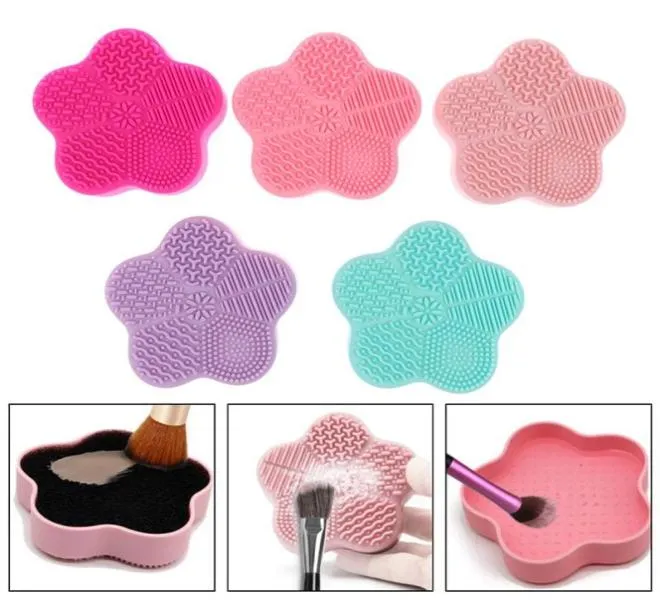 Silicone Makeup Brush Brush Pad Pad Starfish Cleaning Mat Screking Board Ferramenta Faça uma Fundação de Lavagem Brushes8976539