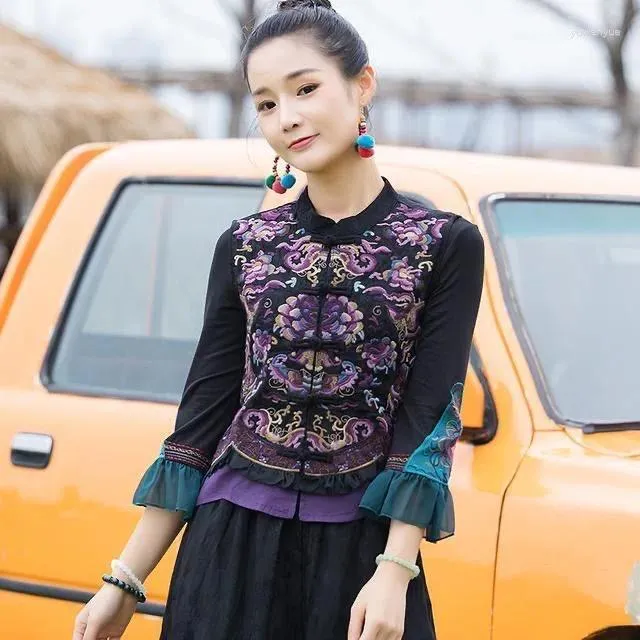 DHgate.com:Chinese Traditional Flower Embroidery Hanfu Tops Vest 