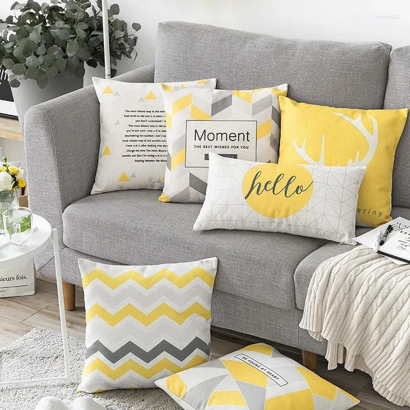 Yellow and gray pillow shams clearance