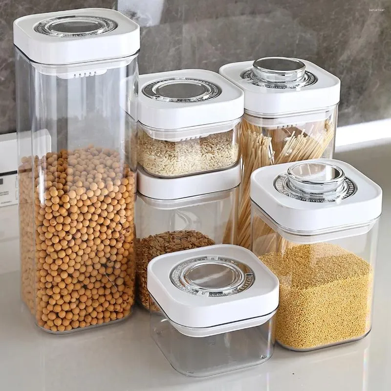 Storage Bottles Clear Food Containers Stackable Kitchen Sealed Jar Organizer With Lids Refrigerator Noodle Box Tank