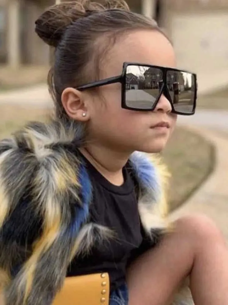 نظارة شمسية 2022 أزياء جديدة للأطفال النظارات الشمسية المربعة الأولاد والفتيات العلامة التجارية للأطفال نظارات الطفل نظارات الفتاة Gafas de Sol D240514