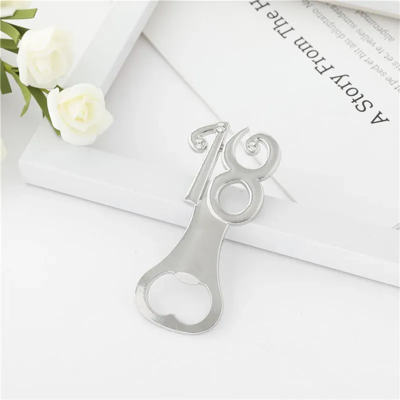 Event Party Supplies 18th Design Silver Bottle Opener Wedding Anniversary Gift Beer Openers in Gift Box Birthday Keepsake