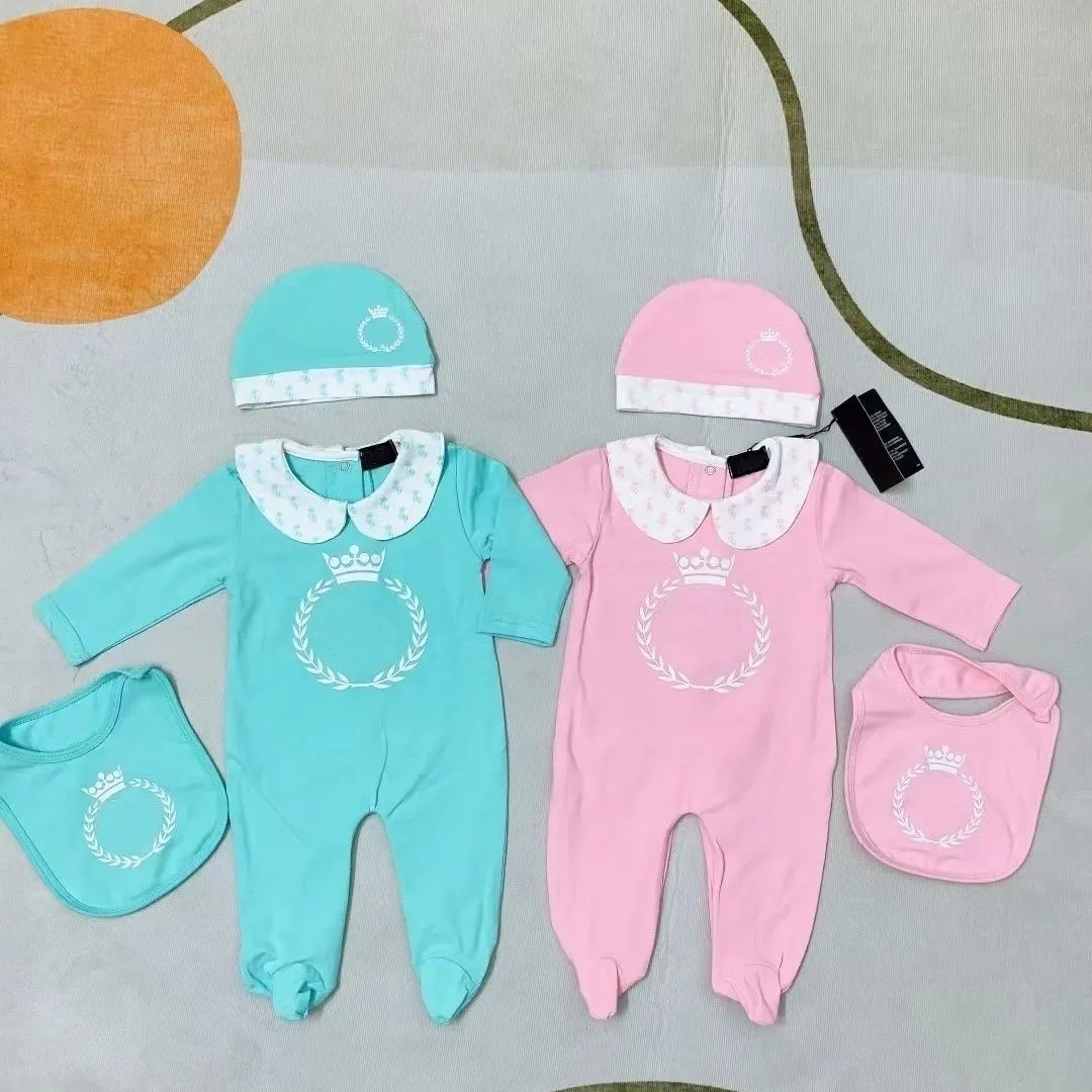 Дизайнерский бренд Baby Dompers Kids Компьют роскошный новорожденный весенний осенний розовый голубой хлопковые боди девочек мальчики детские боди для детей