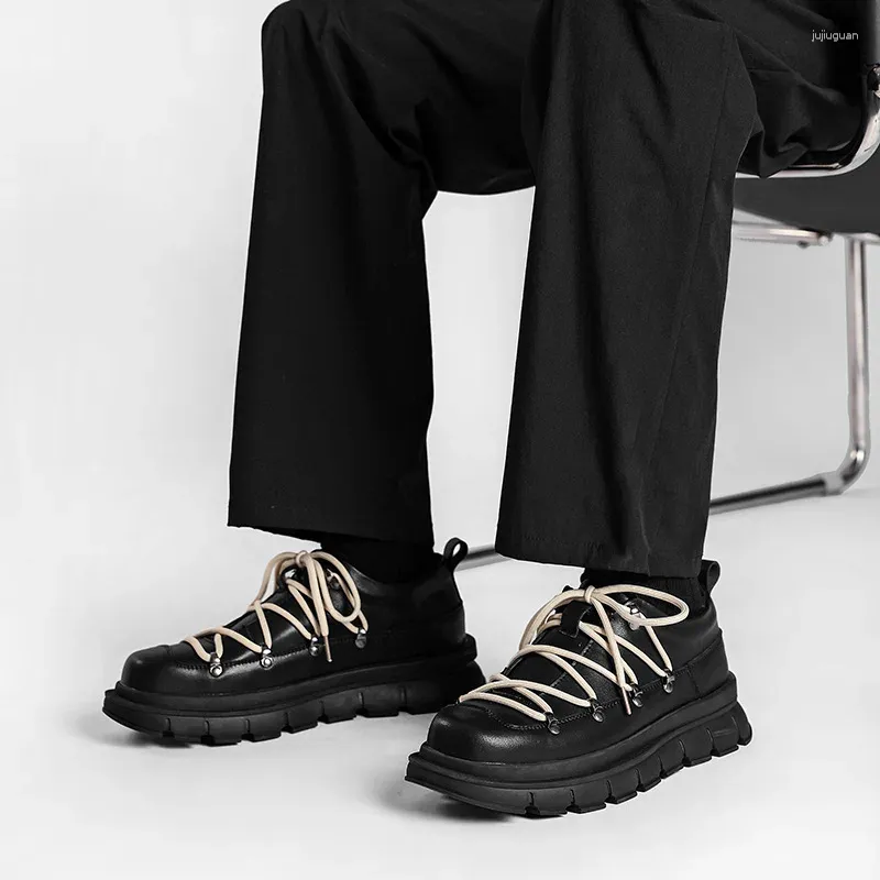 Scarpe casual da uomo piattaforma maschile derby lace up uomo sneakers grosso stivali top top punk streetwear