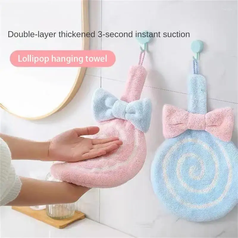 Towel Coral Fleece Healthy Skin Friendly Exquisite Hanging Preferred Material Dense Comfortable Cute Embroidery Craft Safety Soft