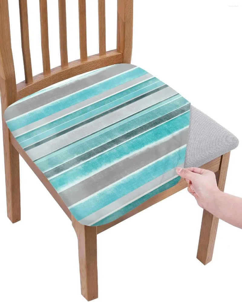 Couvriers de chaise nordique à bande nordique Tyrette turquoise Coussin Stretch Stretch Cabinet Holbovers pour Home El Banquet Salon