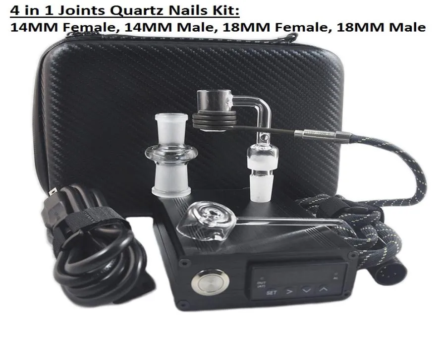 Quartz E Dab Nail Box Kit Electic 14 18 MM Female Male Quartz Nail Electric Dab Nail Complete Kit Temperature Controller Dabbe4918058