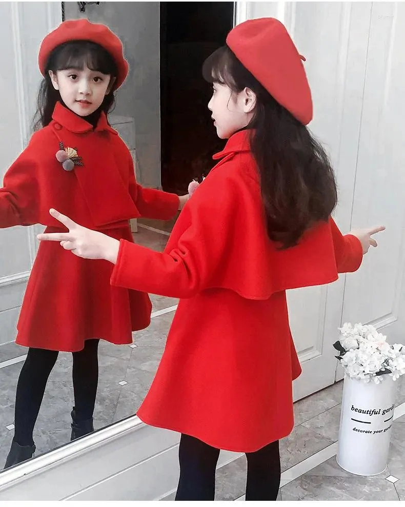 Kız Elbiseler Sonbahar Kış Cadılar Bayramı Noel Kız Giysileri Çocuklar Kısa Ceket Setleri Bir 2 PCS Takımlar Çocuklar Resmi Giysiler