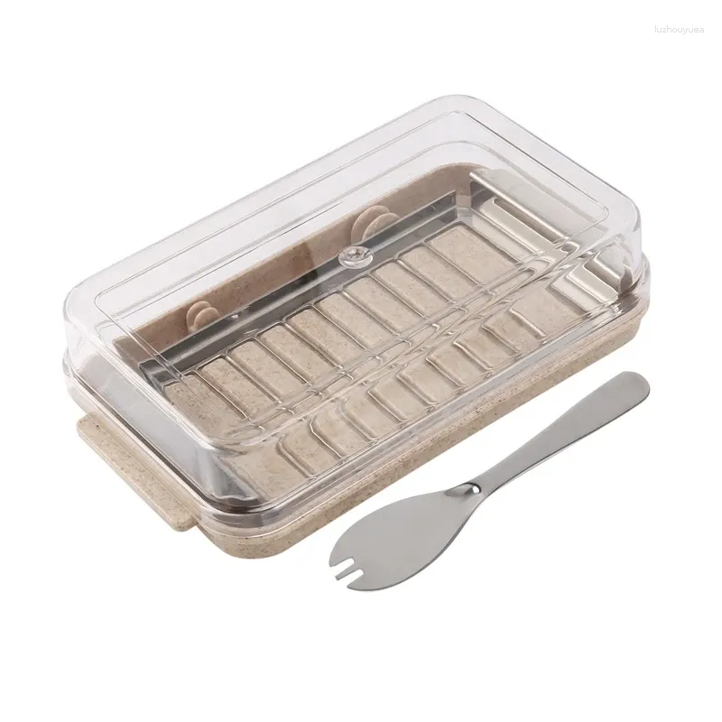 Plates Portable Keeper Dish With Lid Sealing Cutting Kitchen Storage Butter Box Rectangle Container Cheese Cooking Tools