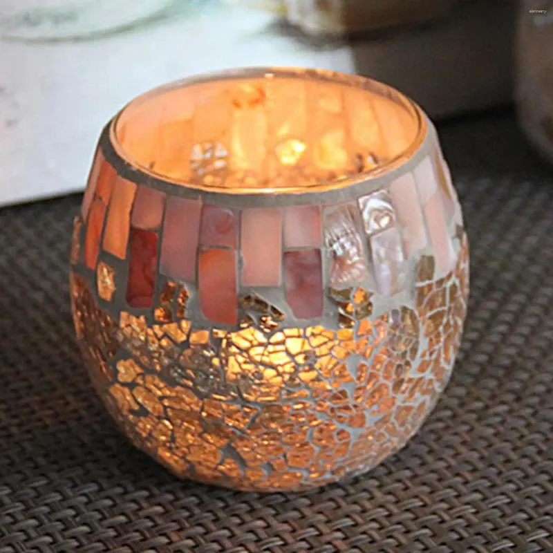 Lâmpadas de mesa feitas de mosaico de mosaico artesanal Jar Tealight Hotors Pen Home Decor Gifts
