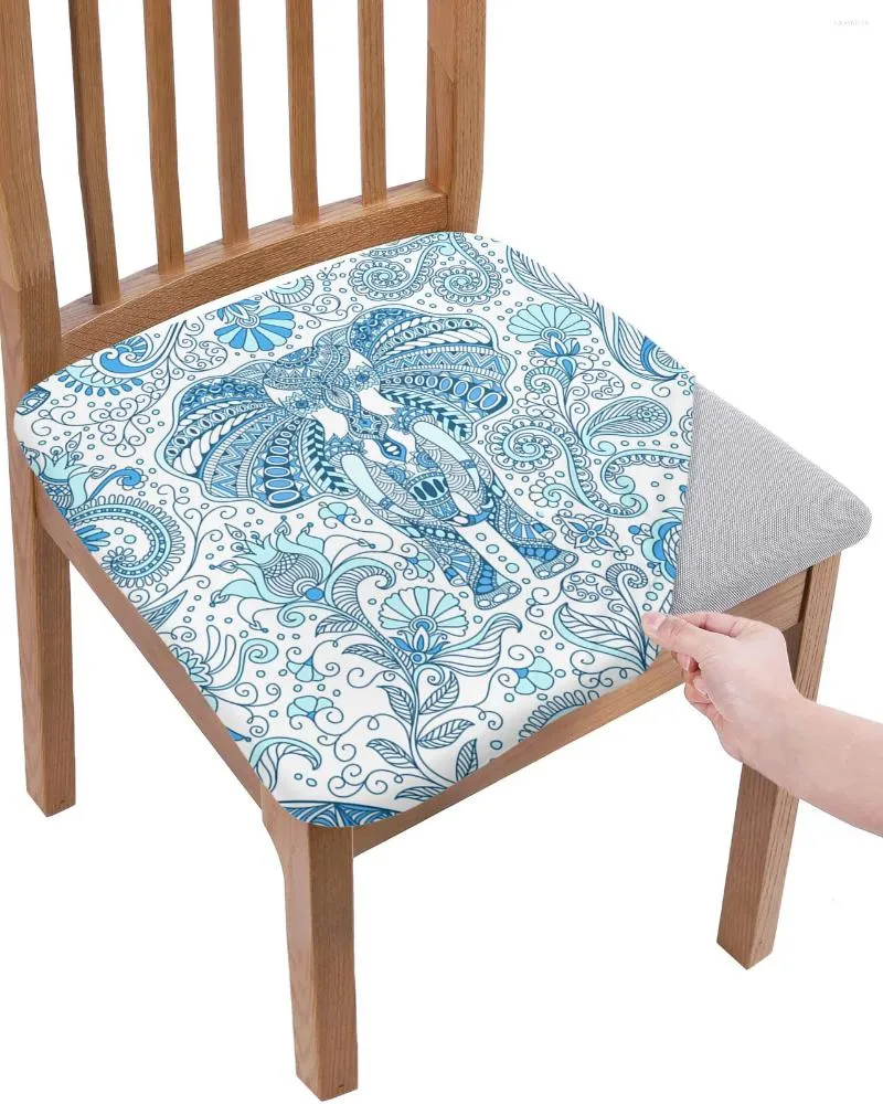 Chair Covers Bohemian Elephant Texture Flowers Seat Cushion Stretch Dining Cover Slipcovers For Home El Banquet Living Room