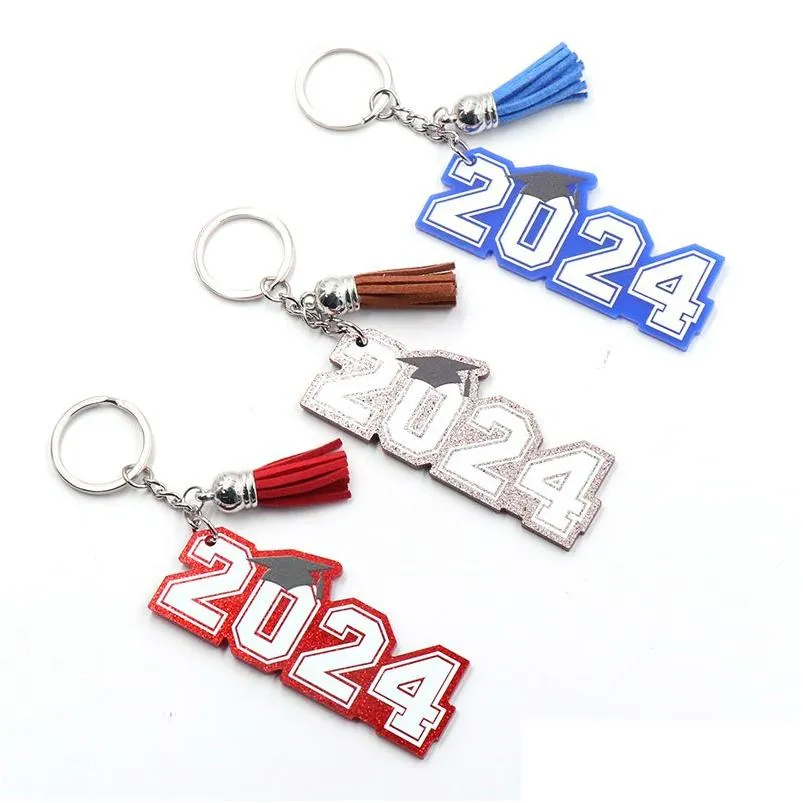 Party Gunst 2024 Abschlussschlüsselkettenbrief Acryl Pendellehrer Tag Key Ring Geschenkkette Drop Lieferung Hausgarten Festliche Ergänzung Dhmyl