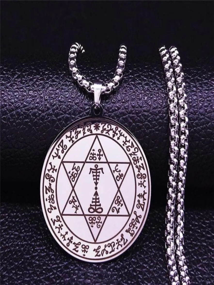 2021 Hexagramme en acier inoxydable Satan Key du collier pendentif Salomon bijoux de joyeria inoxydable Joyeria Mujer NXHS0352627355361939