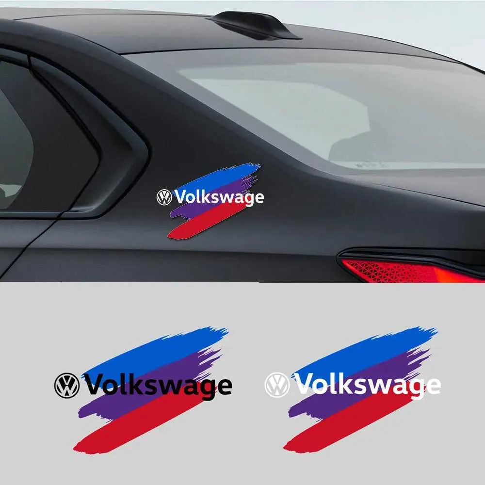Adesivi per auto 1pcs Emblema dell'auto adesivi per la porta della porta del corpo per la decalcomania per la Volkswagen Golf Passat Passat Touran Jetta Accessori T240513