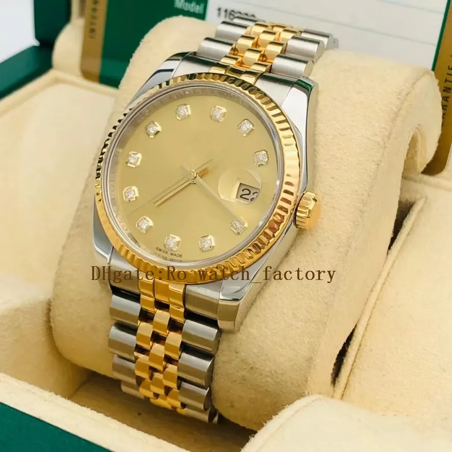 Men Watch BP Factory 18k Gold Diamond Waterproof Disc 36MM Machinery Automatic Movement Watches Girl Watch