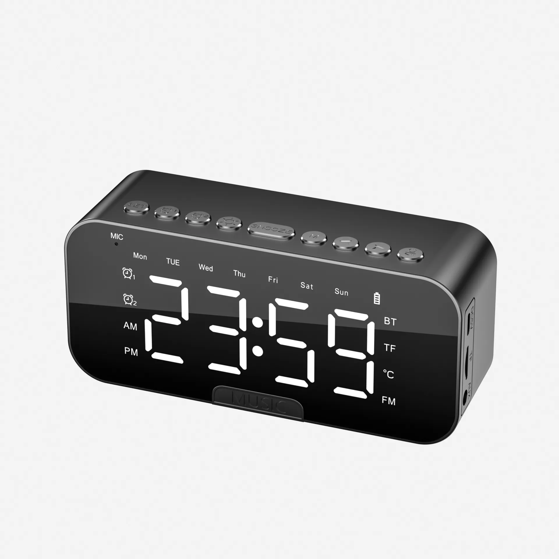 Bluetooth speaker P6 clock, alarm clock, sound system, desktop gift card, intelligent voice speaker