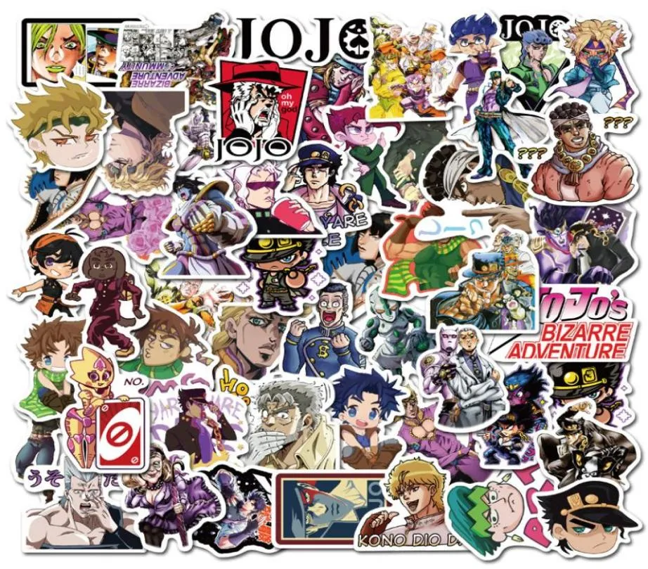 50PCSLOT Jojos Bizzare Adventure Stickers for Motorcycle Car Luggage Laptop Bicycle Fridge Skateboard Anime Notebook Diy Decal ST2734176