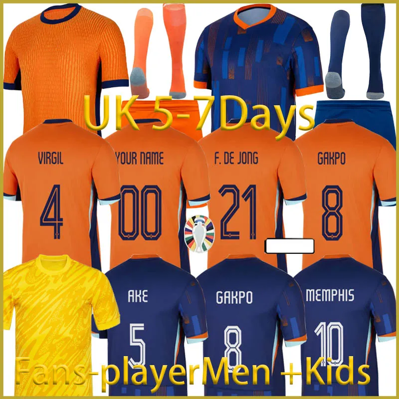 2024 Nouveau Euro Cup Pays-Bas Dijk Memphis Football Shirt Men Kids Kit 24 25 Holland Club 2025 Dutch National Team Soccer Jersey Full Home Memphis Xavi Gakpo Ake
