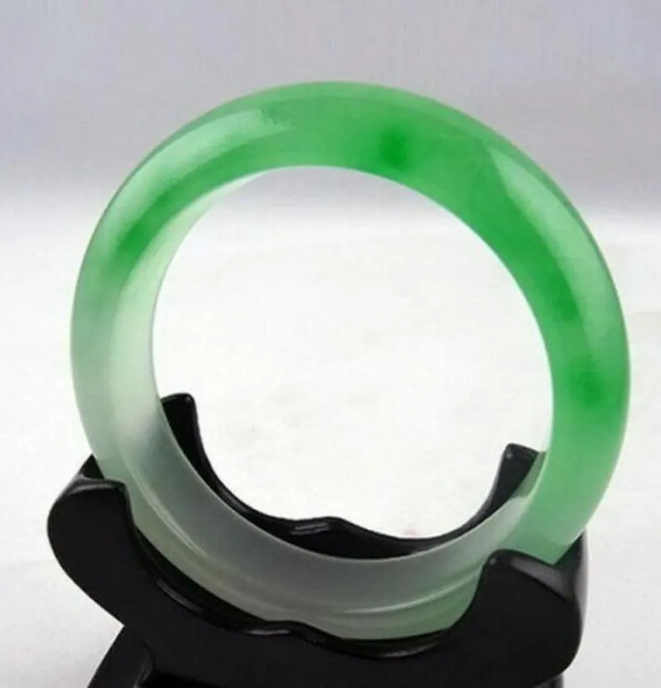 Bangle GENUINE Asia WhiteGreen Natural Jade Jewelry Bracelet Inner 56mm60mm9339833