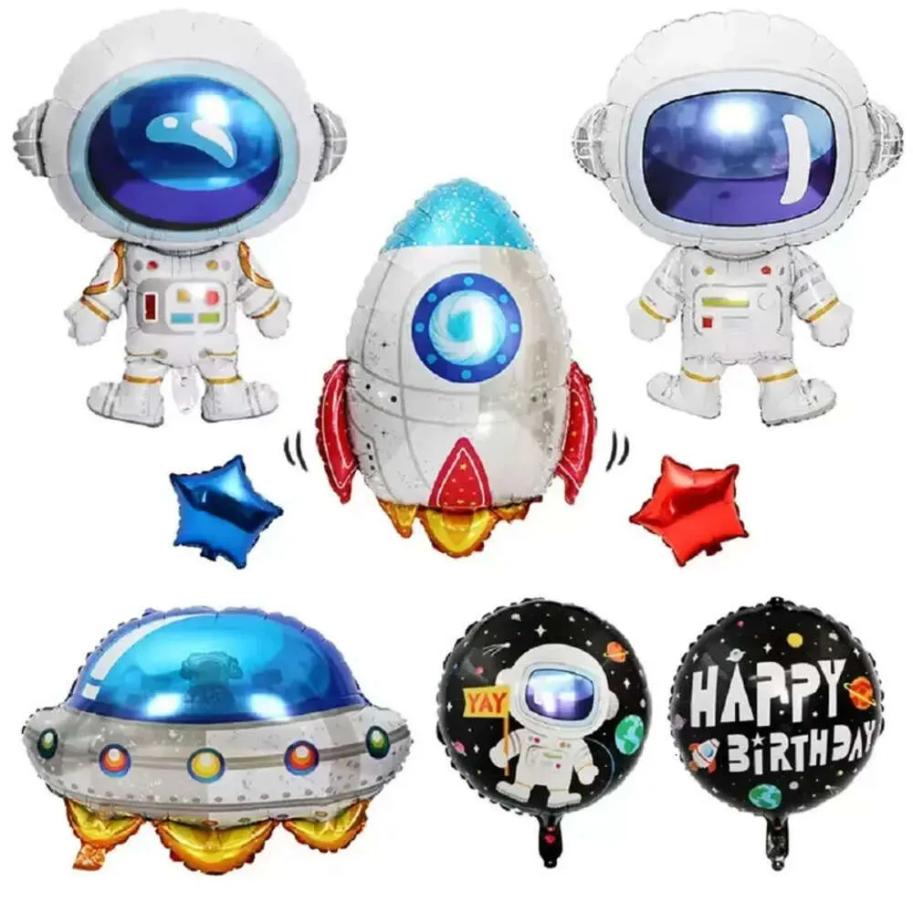 Decoration Astronaut Party Balloons 3D Rocket Foil Balloon Outer Space Spaceship ET Ballon For Birthdayboy Kids Baloons Toys 1104 ship