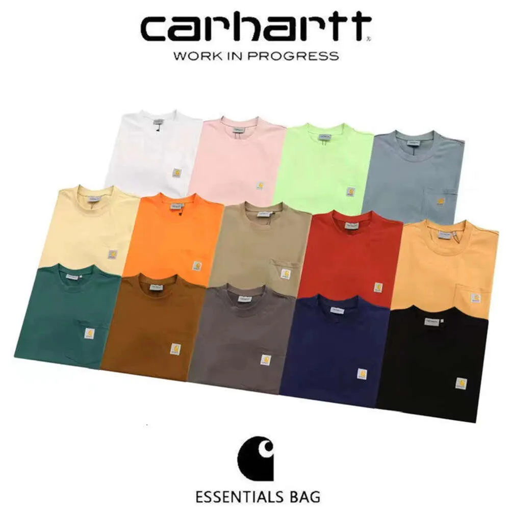 Designer Mode Kurzarm Temperaturen Werkzeug Carhartte Herren Klassiker kleiner Etikett Pocket Mens und Damen Lose Casual Round Neck Ehepaar vielseitig CKU2