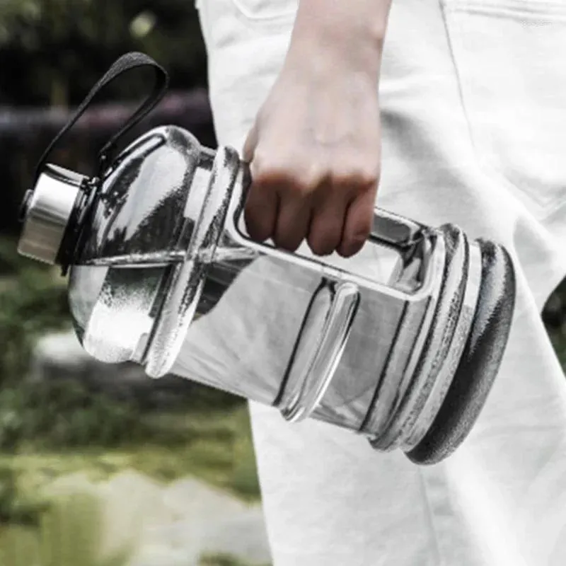Vattenflaskor 2000 ml stor kapacitet sportflaska med handtag resekettle sommar fitness cup utomhus ton Big Belly