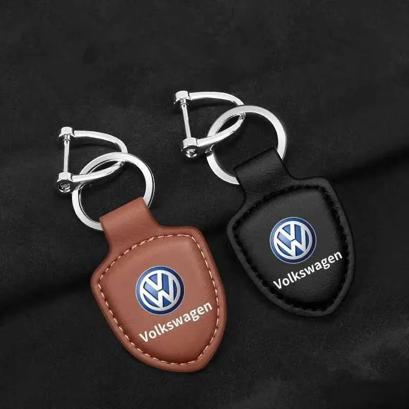Car Stickers PU Leather Car Keychain Key Ring For VW Volkswagen Golf Polo Passat Tiguan Touran Jetta Accessories T240513
