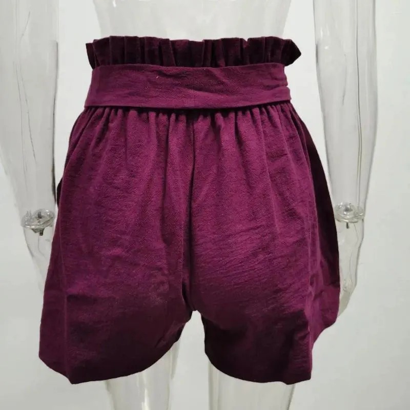 Dames shorts vrouwen elegante hoge taille A-lijn met shirring bow-decor zijzakken voor clubfeestje dating outfits zomer