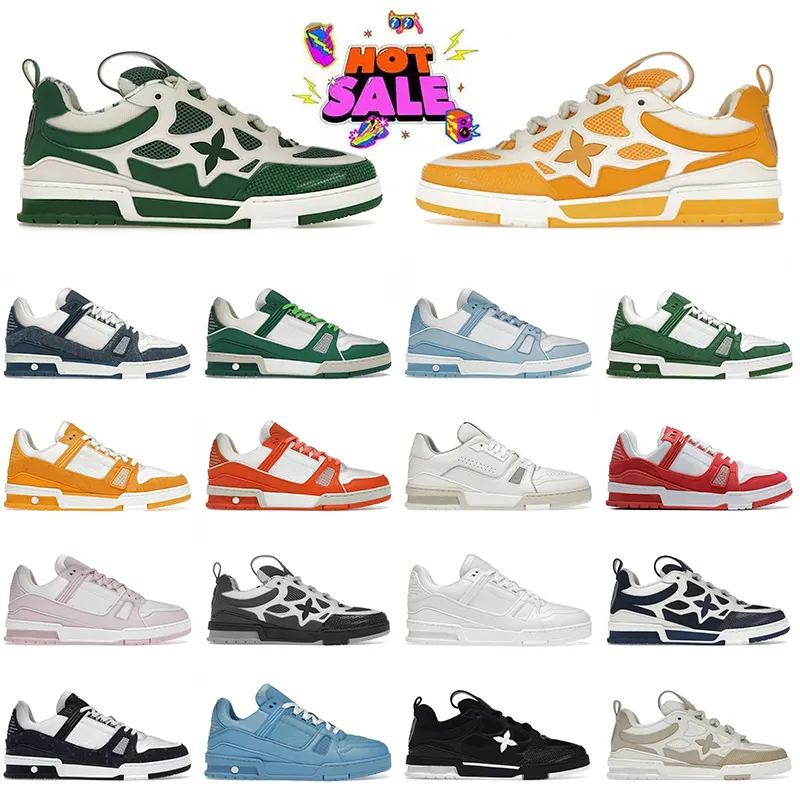 Designer sobreposições casuais Virgil / Skate Sapates Plataforma de pele de bezerro OG OG original Trainers de vestido de vestido baixo masculino branco preto verde laranja esportes ao ar livre laranja ao ar livre