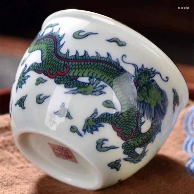 Cups Saucers Dragon Ceramic Tea Cup Handpainted Porcelain Teacups Drinkware