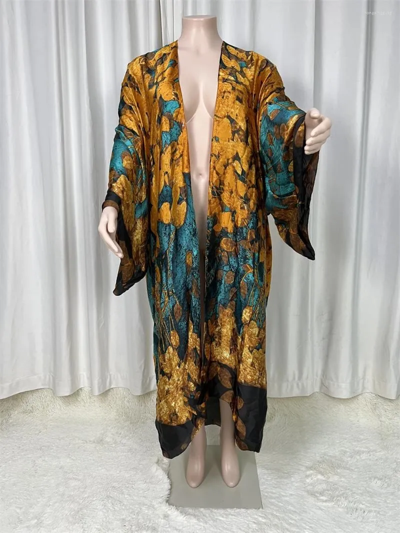 Abiti taglie forti 2024SADI Arabia Maxi abito sciolto Summer Stamping Boemian Africa Africa Kaftan Suita da nuoto da nuoto da bagno da donna Cardiga Silk