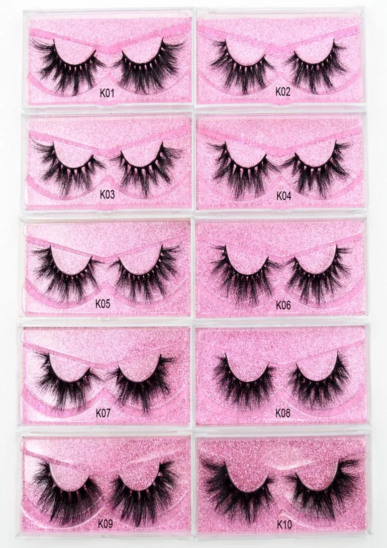 K01K22 22Styles Mink Kirpik Satıcı Lashes Fabrika 100 Zulüm Lüks 15mm 20mm 25mm 5d 6d 8d Kirpik Mink Strips2370005