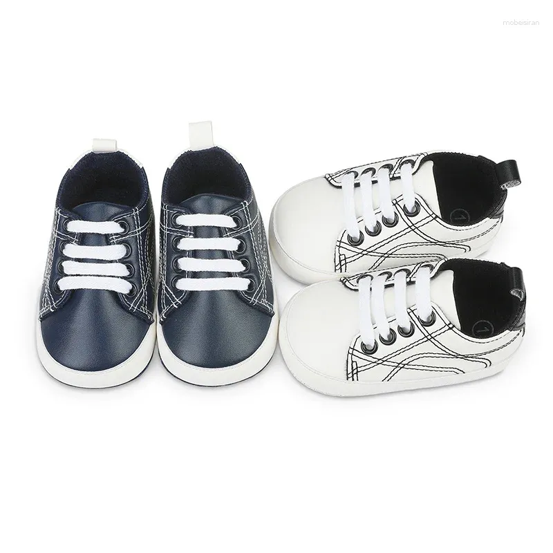 Premiers Walkers Toddler Baby Shoes Leather Boy Girl Soft Soft Sole Anti-Slip Sneakers Born Born Casual 0-18 mois