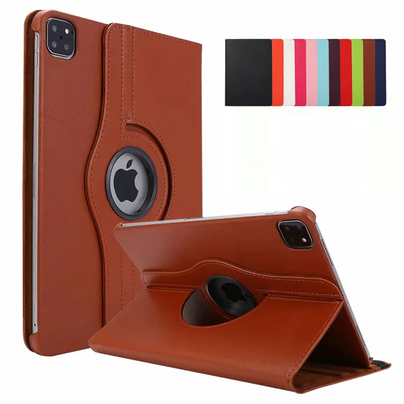 Custodia in pelle PU Slim per iPad Pro 12,9 pollici 360 Stand rotante Case di copertura per tavolette a flip in pelle lichee con sonno automatico/scia