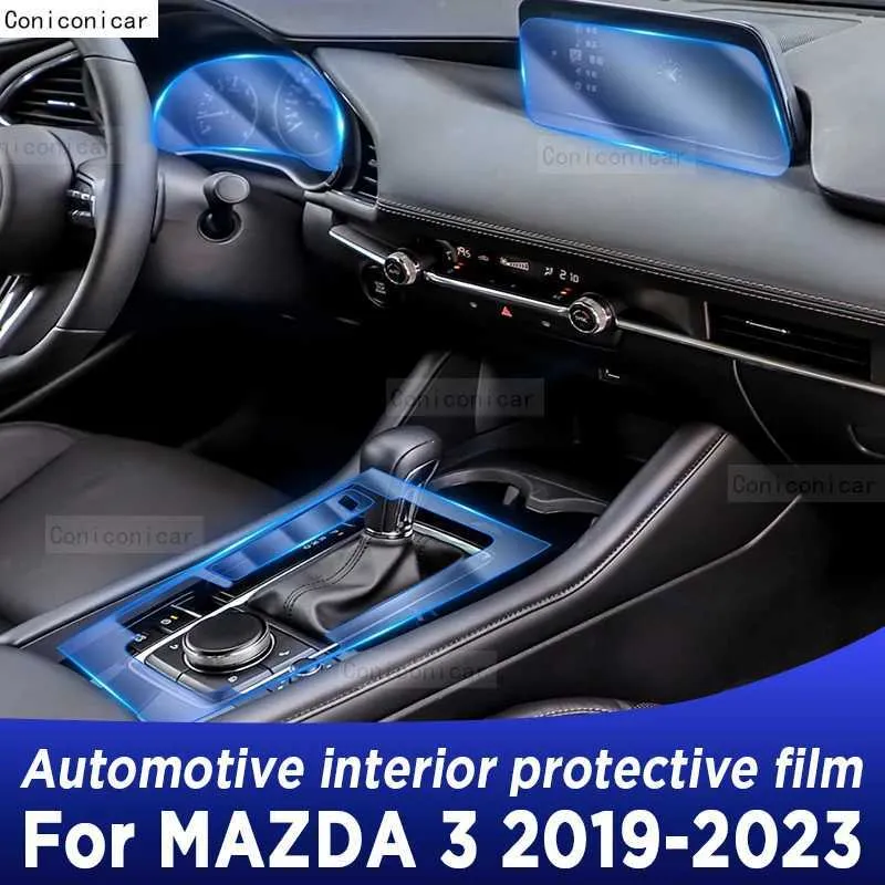 Inne wewnętrzne akcesoria dla Mazdy 3 2019-2023 2022 Panela skrzyni biegów Nawigacja Nawigacja Automotive Wewnętrzna okładka filmu ochronna