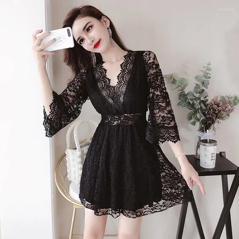ワンピース ANDWANG Side lace mini dress black One Of One