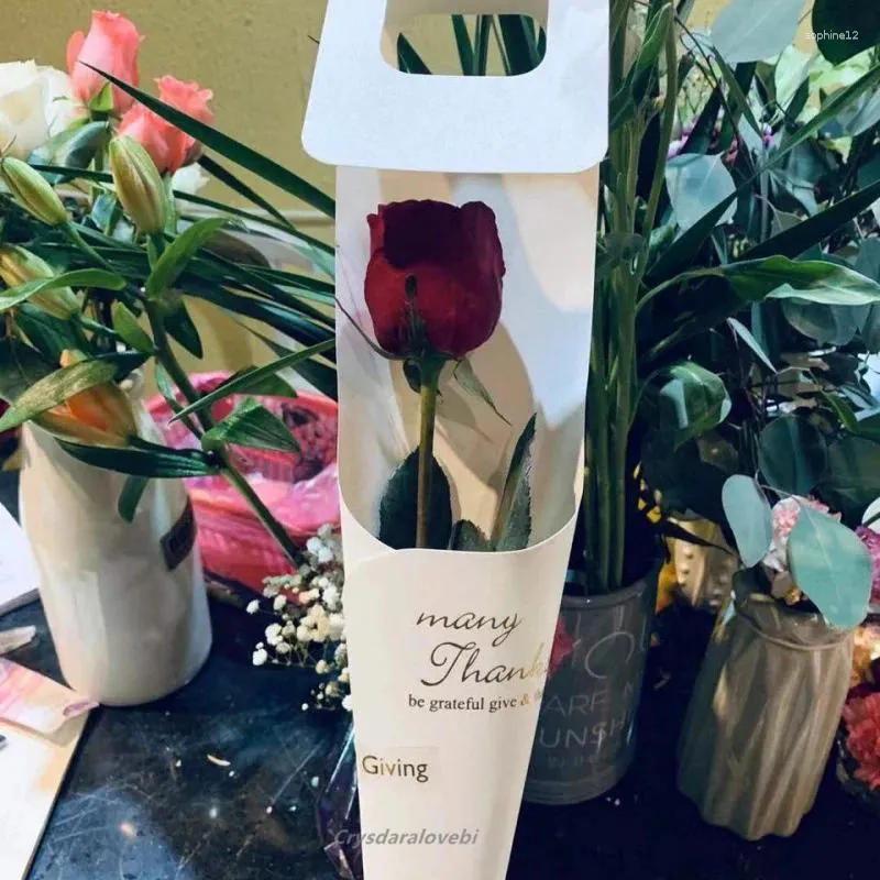 Opakowanie na prezenty 20pcs Opakowanie kwiatowe Mother Walentynki Wedding Otwarcie Para Spowiedź Ręczne pojedyncze pudełko róży