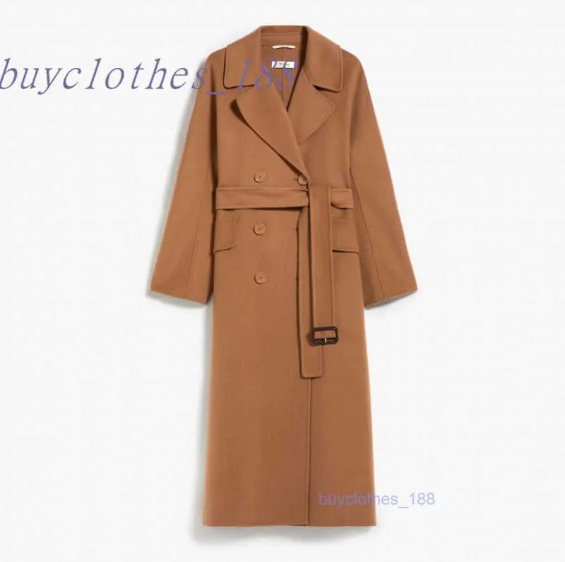 Women's Mid-length Trench Coat Wool Blend Coat Italian Brand Women's Luxury Coat High Quality Cashmere Coat Aq5t