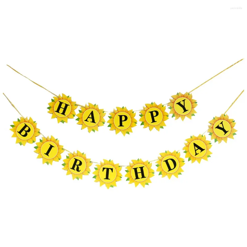 Party Decoration Birthday Garland Sunflower Banner pour Happy Decorations Fournitures de couronnes Enfant