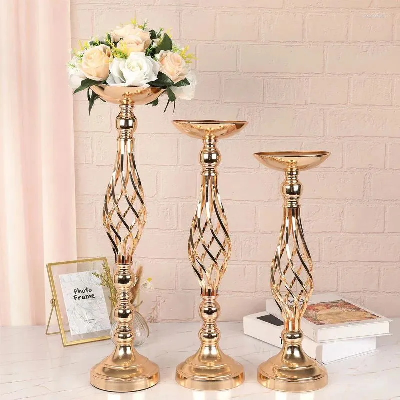 Vaser Europe Style Candlestick Flower Vase Table Centerpiece Rack Candle Holder For Wedding Event Home Dinning Decor