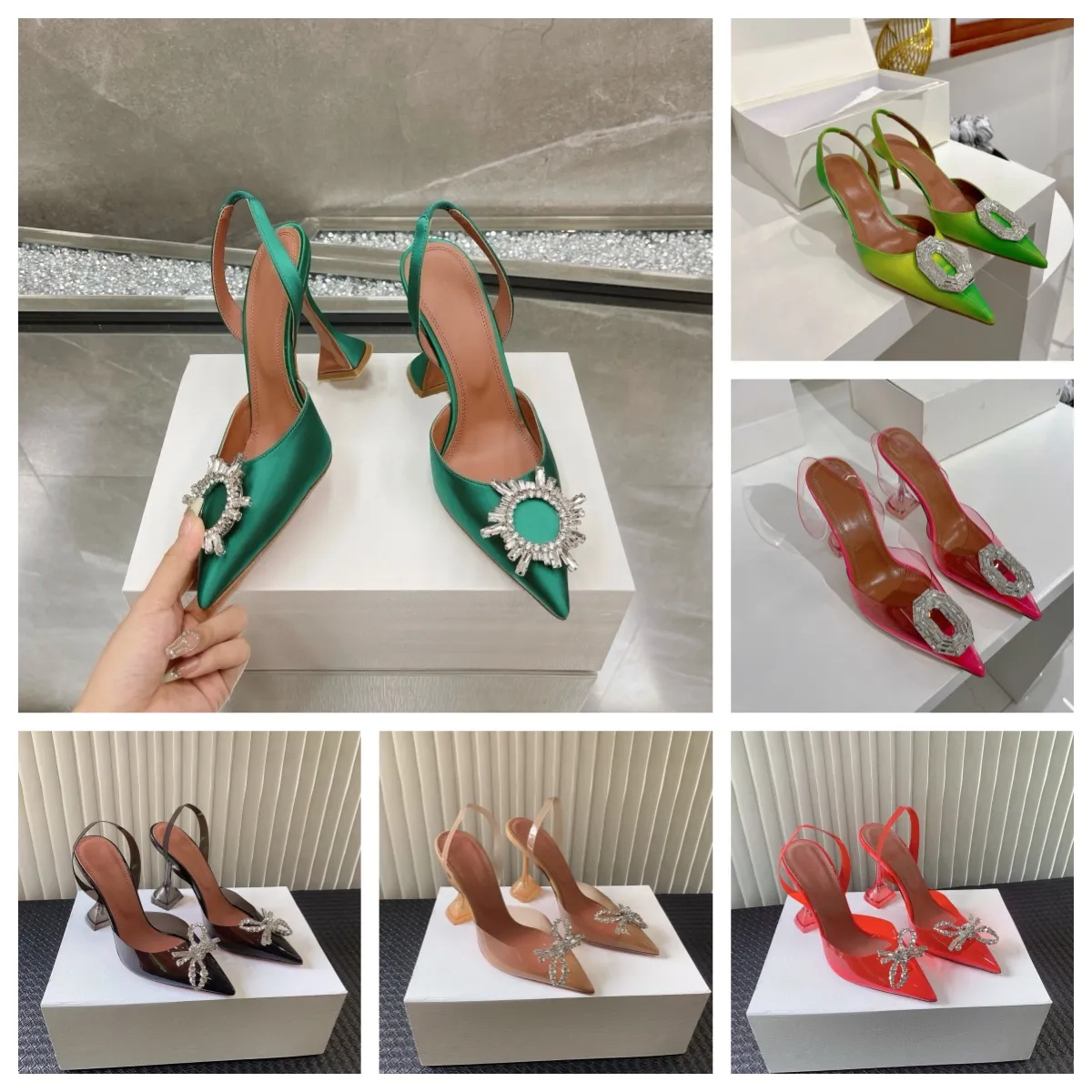 Tasarımcı Ayakkabı Kadın Sandalet Tasarımcı Sandalet Kadın Ayakkabı İpek Lüks Lüks Şeffaf Ayakkabılar Düğün Partisi Yüksek Topuklu Güneş Bow Saplama Kristal Ayakkabı Elmas Ayakkabıları