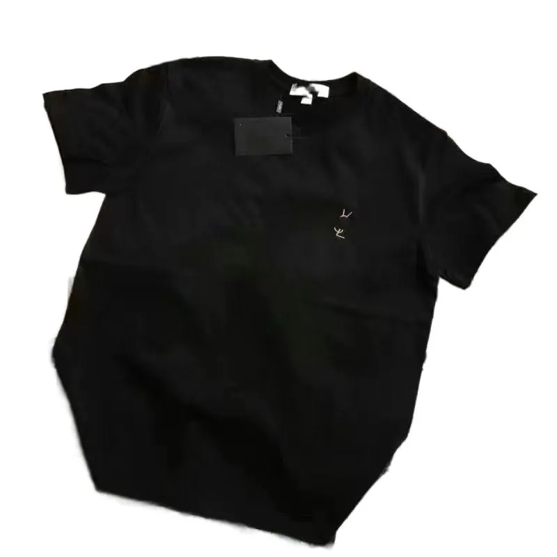 Women's cotton loose logo embroidered O-neck short sleeve T-shirt XSSMLXLL3xLXL 4xL5XL