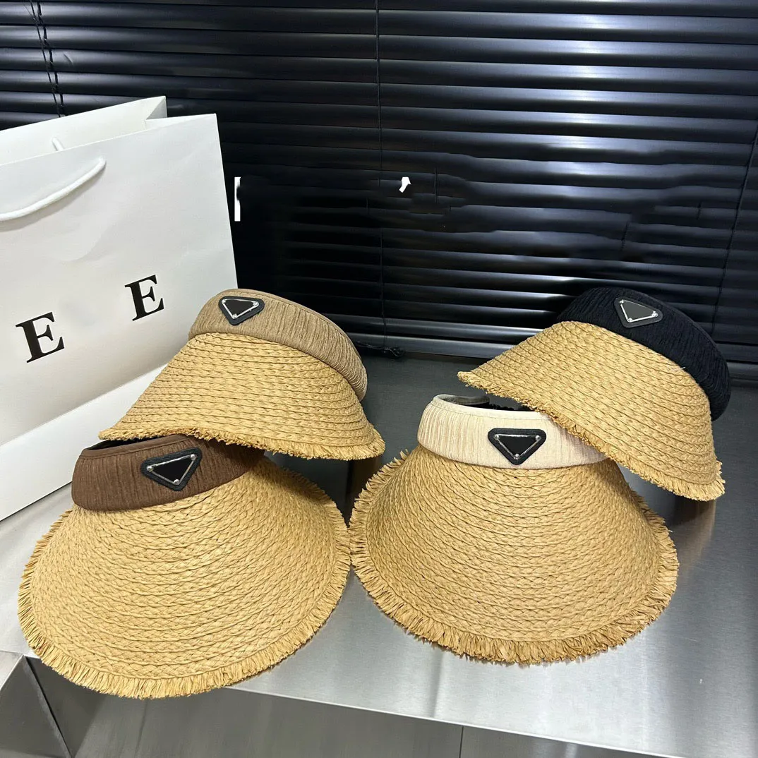 Designer Straw Visirs for Mens Womens Casual Outdoor Sports Visor Summer Sun Hat Beach Hats Travel Caps Sun Hats Luxury Fisherman Cap Beanie Caps 245142ys