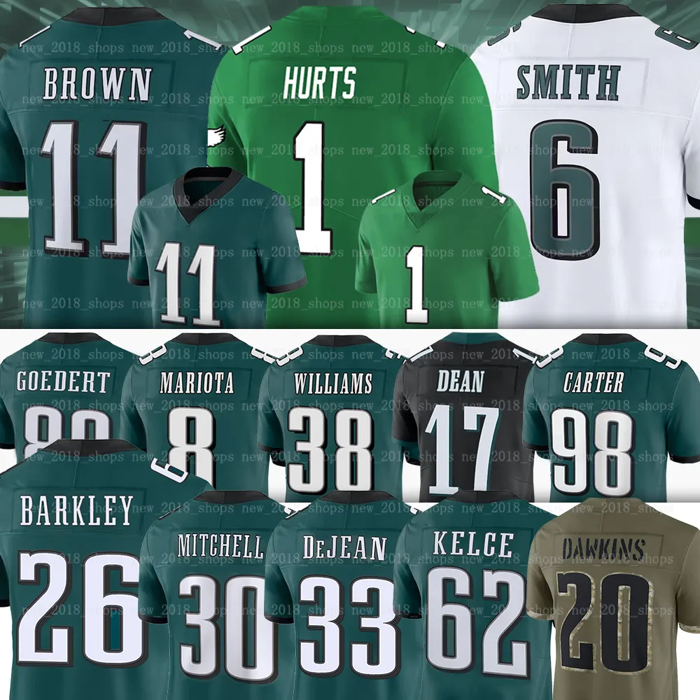 26 Saquon Barkley Jalen Hurts Philadelphias eagless Football Jersey A.J. براون داريوس سلاي كيني بيكيت برايس هوف ميلاتا جوديرت جيسون كيلسي جيمس برادبيري