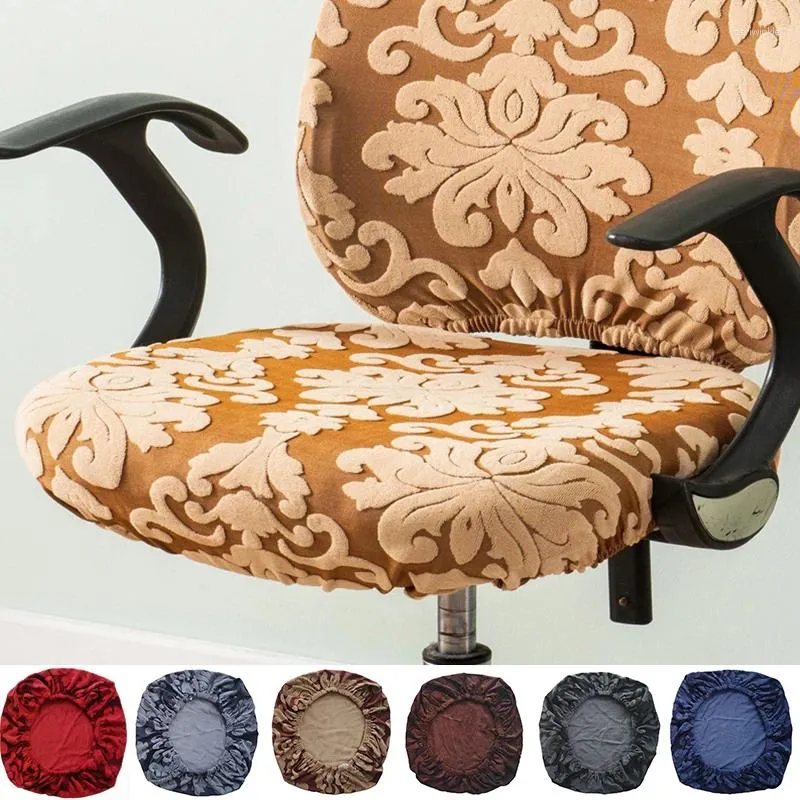 Couvercles de chaise en spandex coton rond à imprimé extension de haute qualité fleur de haute qualité Jacquard Elastic Seat Dust Protecteur